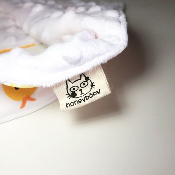 HONEY BABY Bib + Wooden Bunny Toy Duck Printed Gift Set - Picture 7 of 11